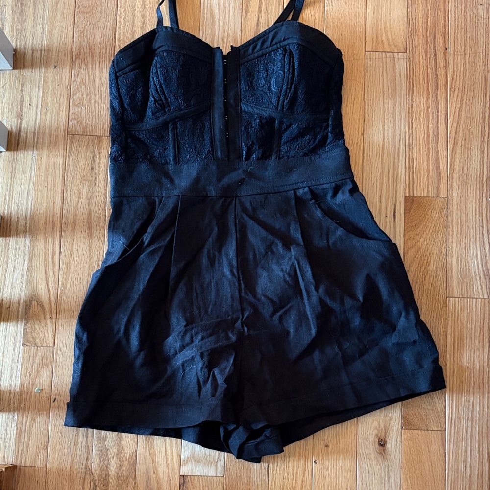 Elegant Black Lace Romper